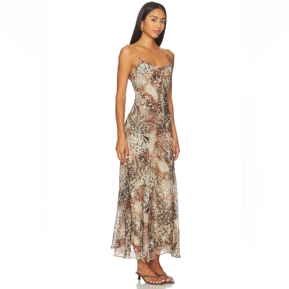 Maeryn Maxi Dress in Taupe Brown Leopard ASTR the Label Size Small - Picture 2 of 11